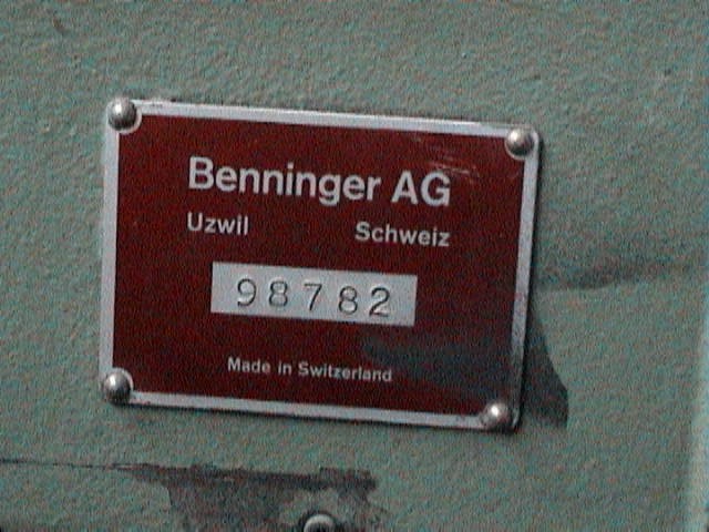 BENNINGER SECTIONAL WARPER YEAR 1995 H. 220  MATR. 98782