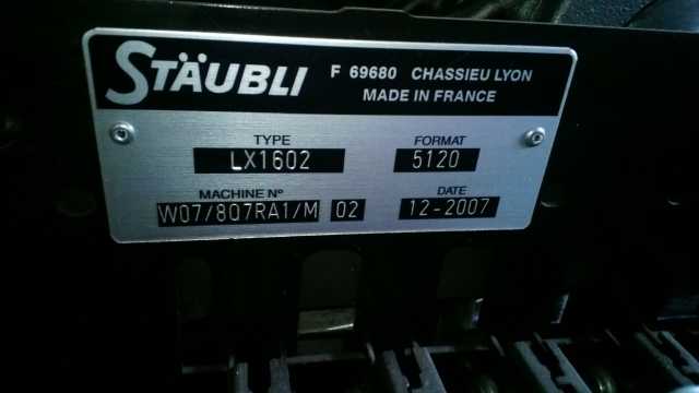 JACQUARD STAUBLI TYPE LX1602 YEAR 12-2007 ARP. 5120